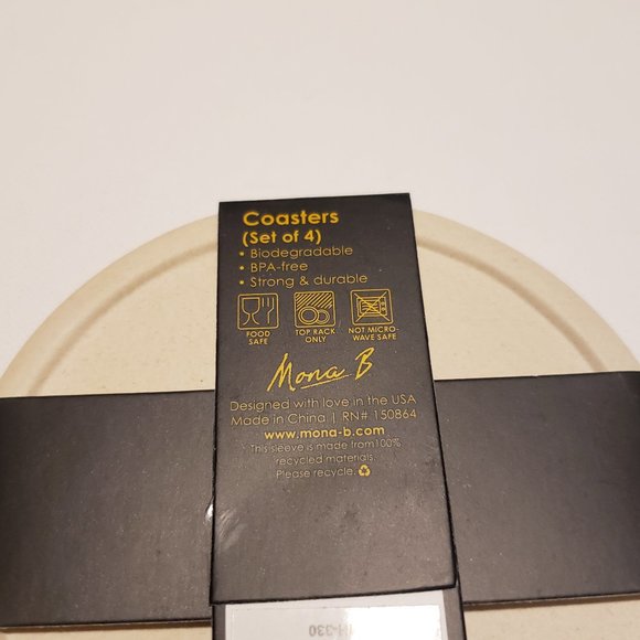 Set of 4 Drink Coasters Eco Friendly Mona B Home - Picture 4 of 4